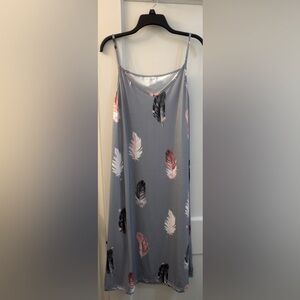 Feather Print Slip Dress